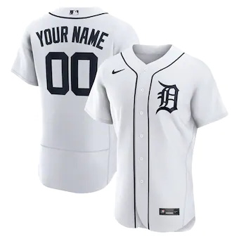 mens nike white detroit tigers official authentic custom je